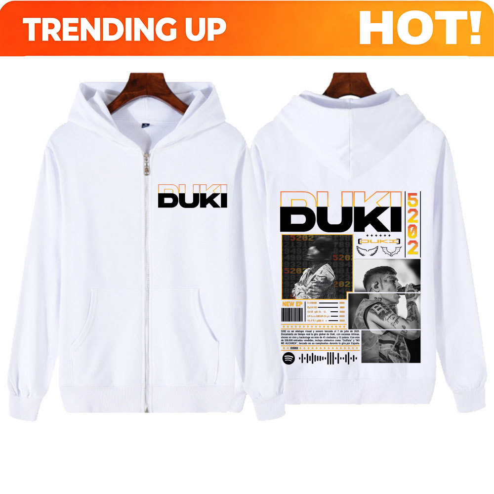 Mens Fashion Zip Up Hoodies - Sweat à capuche zippé Rapper Duki