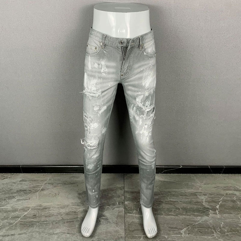 Nouveaux jeans pour hommes, à  - Men'S Fashion Grey Jeans avis et prix