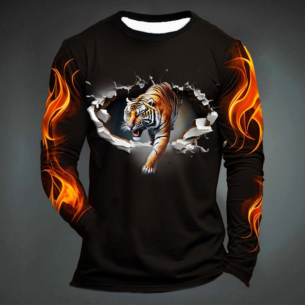 T-shirt à imprimé tigre amusan - Mens Fashion Clothes avis et prix
